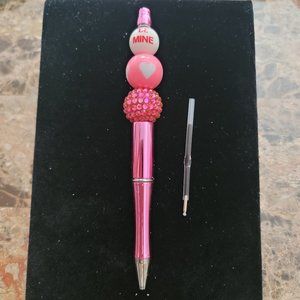 Unique Rhinestone Valentine's Day themed pen (black inked) (hand-crafted)